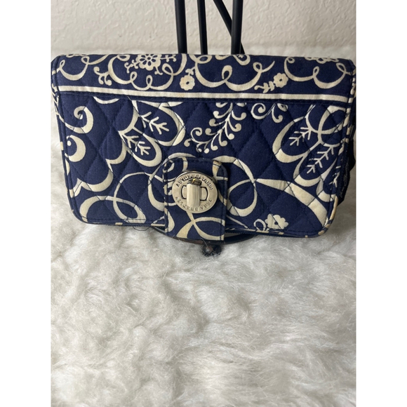 Vera Bradley Julia Style Twirly Birds Navy Blue Wallet - Picture 2 of 8